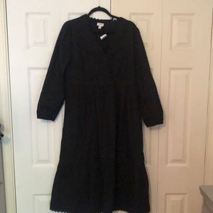 Long sleeve black tiered maxi